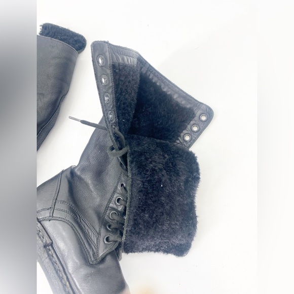 Burberry Rare Prorsum Leather Combat Boots Shearling 36/6 - Picture 9 of 9